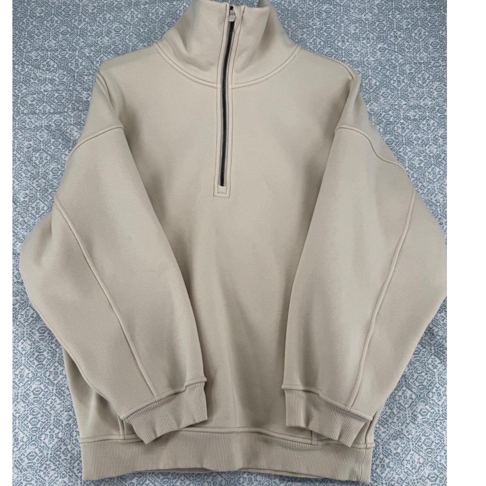Lululemon Scuba Oversized Half-Zip Hoodie Beige XS/S LW3FICS